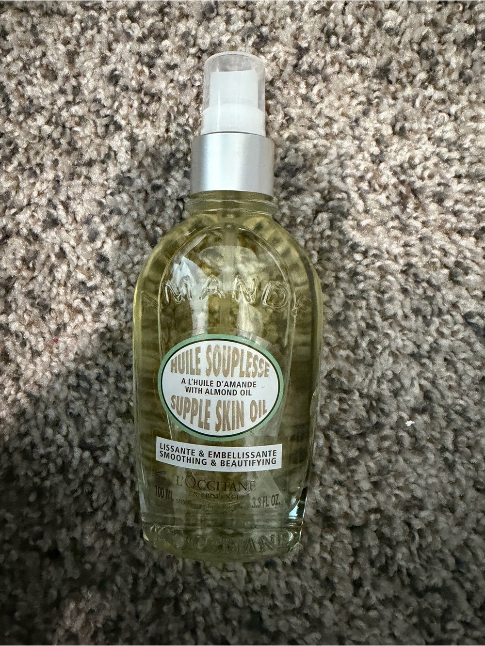 L'OCCITANE Supple Skin Oil Bottle - Light Yellow & Silver